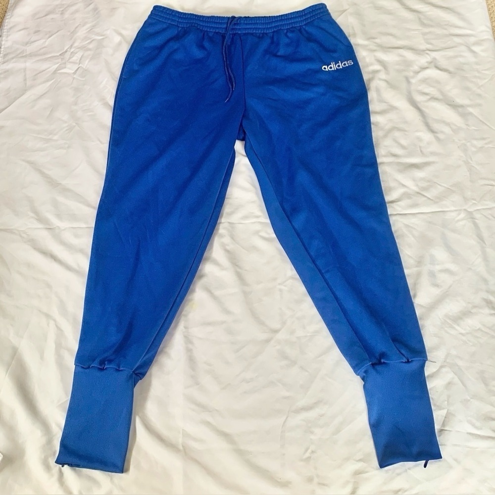 Adidas Men's XL Blue Soccer Joggers Track Pants Long Zipper Cuffs Practice